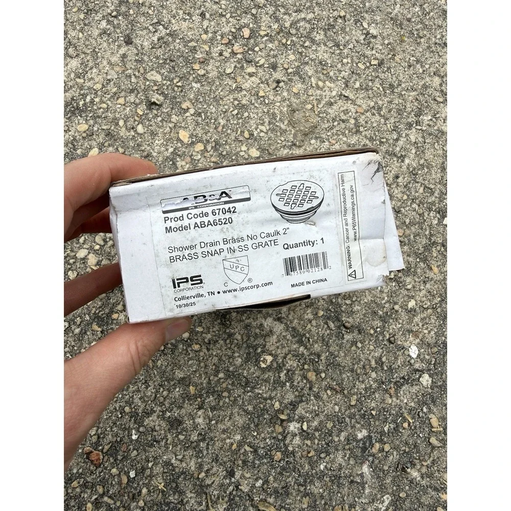 AB&A  ABA6520 Brass shower drain no caulk 2